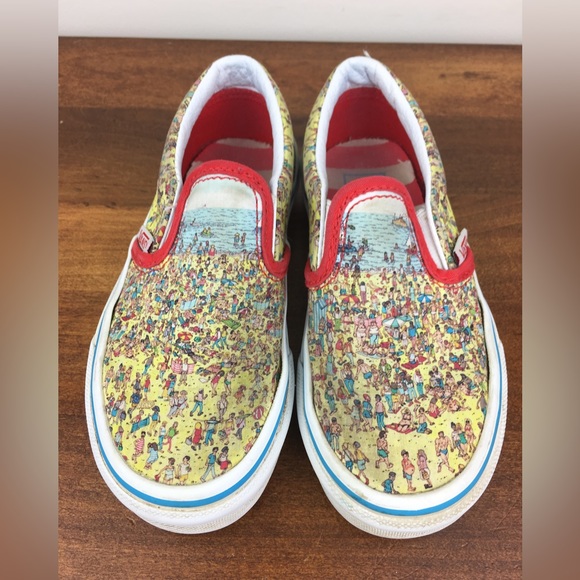 Vans Off The Wall Where’s Waldo Toddler Unisex Shoes Size 11 Slip On Canvas. - Picture 6 of 13